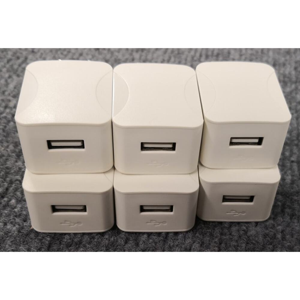 6 Pack USB Wall Charger Power Adapter Plug 5V 1A Supply Charging Brick Bulk Lot